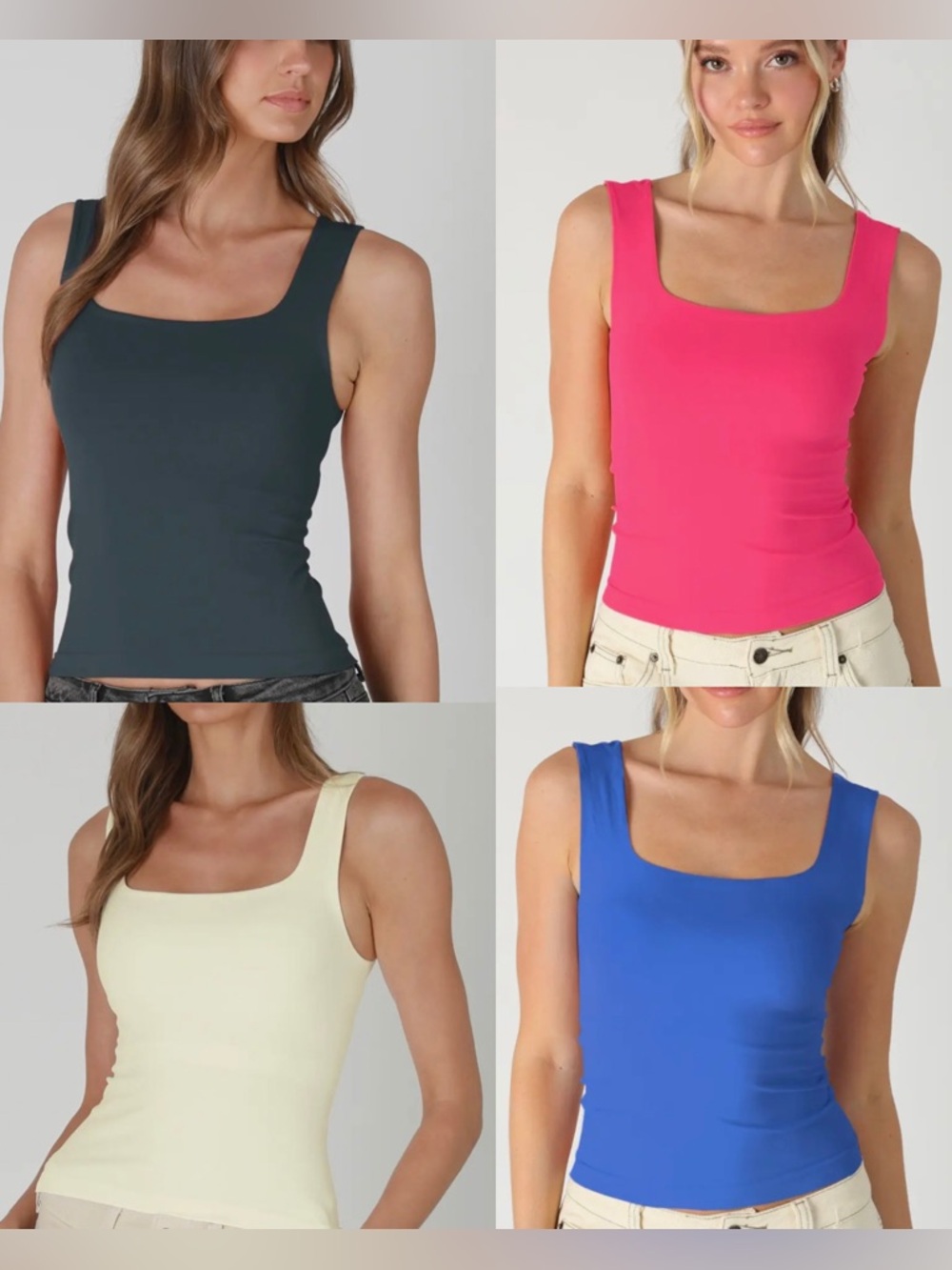 Square neck Seamless Tanks